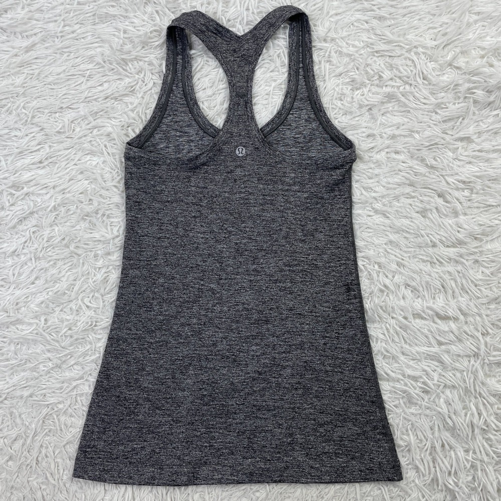 Lululemon Shirt Womens Extra Small Heathered Gray Cool Racerback Tank Top XS - Picture 3 of 7
